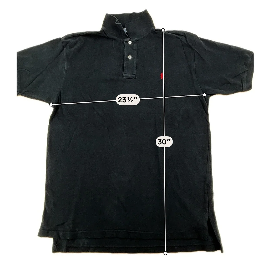 Polo Ralph Lauren Shirt Mens L Black Red Pony Logo Short Sleeve Classic Preppy